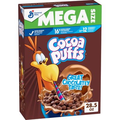 Cocoa Puffs, Chocolate Breakfast Cereal with Whole Grains, Family Size, 28.5 oz