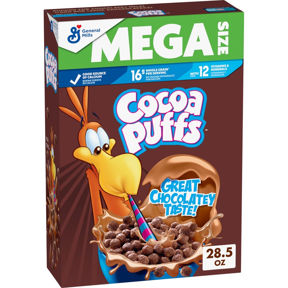 Cocoa Puffs, Chocolate Breakfast Cereal with Whole Grains, Family Size, 28.5 oz