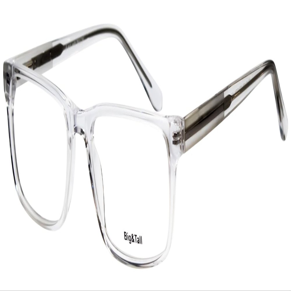 Calabria Big&Tall 21 Rectangular Reading Glasses +2.25 Crystal Transparent Men