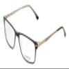 Calabria Big&Tall 22 Square Reading Glasses +2.75 Black/Clear Crystal Men Women view 1