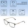 Calabria Big&Tall 22 Square Reading Glasses +2.75 Black/Clear Crystal Men Women view 3
