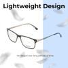 Calabria Big&Tall 22 Square Reading Glasses +2.75 Black/Clear Crystal Men Women view 4