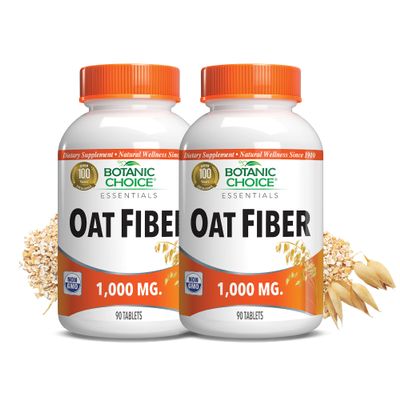 Botanic Choice Oat Fiber Dietary Supplement - Digestive Health for Women and Men - Pack of 2