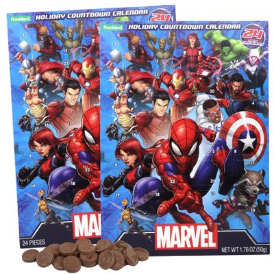 Sweetzo - Marvel Avengers Candy Advent Calendar 2025, Countdown to Christmas Activity with Milk Chocolate Candies, Interactive Holiday Gifts for Teens, 1.76 Ounces (Pack of 2)