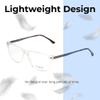 Calabria Big&Tall 22 Square Blue Light Blocking Reading Glasses +1.00 Crystal Clear Men Women view 4