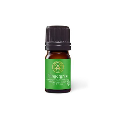 Aromatics International Premium Organic Gingergrass Essential Oil 5ml | 100% Pure Essential Oil for Diffusion & Aromatherapy