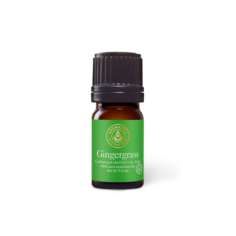 Aromatics International Premium Organic Gingergrass Essential Oil 5ml | 100% Pure Essential Oil for Diffusion & Aromatherapy