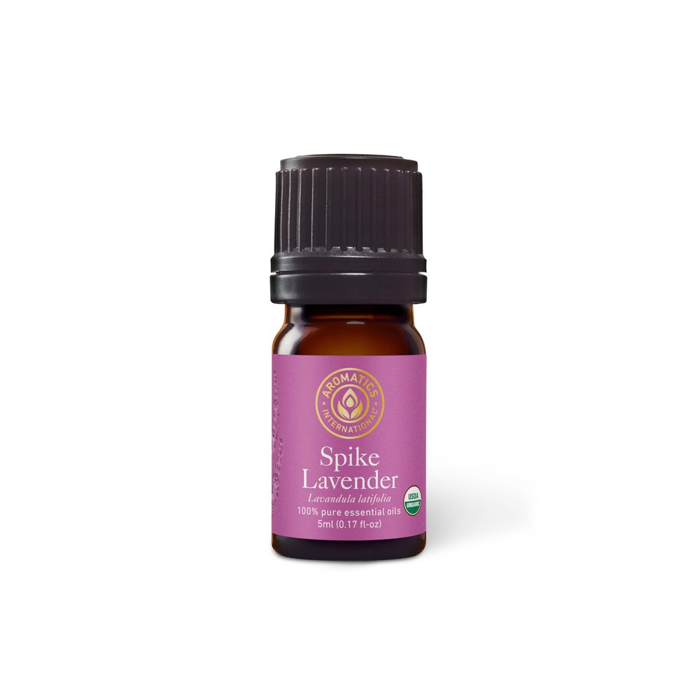 Aromatics International Premium Organic Spike Lavender Essential Oil 5ml | 100% Pure Essential Oil for Diffusion & Aromatherapy