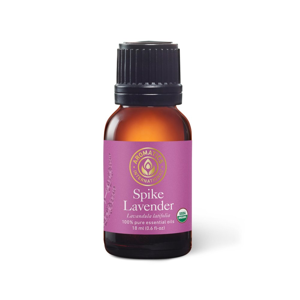 Aromatics International Premium Organic Spike Lavender Essential Oil 18ml | 100% Pure Essential Oil for Diffusion & Aromatherapy