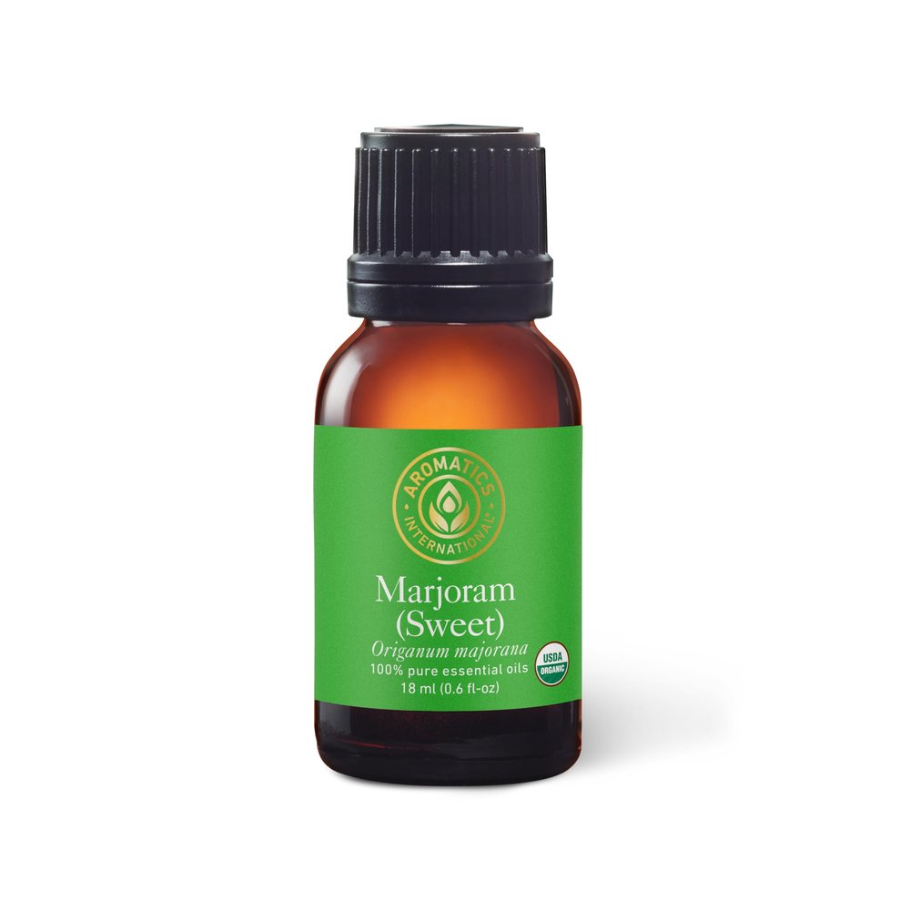 Aromatics International Premium Organic Marjoram Sweet Essential Oil 18ml | 100% Pure Essential Oil for Diffusion & Aromatherapy