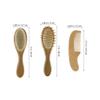Healvian 1set Wool Hair Brush and Wooden Comb Ergonomic Scalp for Newborn Hair Care Gentle Brush for Daily Use Safe and Comfortable Supplies view 2