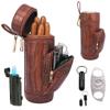 AMANCY Lid Built-in Hygrometer Travel Cigar Humidor, Cigar Case Jar/Tube with Accessories Set, Cigar Lighter and Cutter, Punch, Golf Cigar Accessories for Men view 1