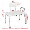 Tub Transfer Bench for Bathtub Shower Chair with Arms and Back,Adjustable Heights,Bathtub Stool Bath Chair Shower Seats for Adults Elderly Seniors Disabled,Supports up to 330Lbs,White Padded Handle view 2