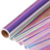 SYOGUA 66 ft Iridescent Cellophane Wrap Roll (17'' Wide x 66' Long) Transparent Iridescent Cellophane Roll, Rainbow Colored Gift Wrapping Plastic for Baskets, Treats, DIY Crafts, Christmas Gifts view 1