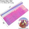 SYOGUA 66 ft Iridescent Cellophane Wrap Roll (17'' Wide x 66' Long) Transparent Iridescent Cellophane Roll, Rainbow Colored Gift Wrapping Plastic for Baskets, Treats, DIY Crafts, Christmas Gifts view 2
