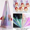 SYOGUA 66 ft Iridescent Cellophane Wrap Roll (17'' Wide x 66' Long) Transparent Iridescent Cellophane Roll, Rainbow Colored Gift Wrapping Plastic for Baskets, Treats, DIY Crafts, Christmas Gifts view 3