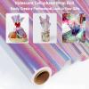 SYOGUA 66 ft Iridescent Cellophane Wrap Roll (17'' Wide x 66' Long) Transparent Iridescent Cellophane Roll, Rainbow Colored Gift Wrapping Plastic for Baskets, Treats, DIY Crafts, Christmas Gifts view 4