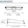 REAVEE 3 Pack Folding Reading Glasses with Keychain Compact Bags for Women Men, Blue Light Blocking Spring Hinge Portable Pocket Readers, Black Brown and Blue 2.25 view 4