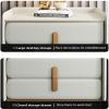 Bedside Table Modern Simplicity Bedside Drawer Solid Wood Nightstand with 2 Storage Drawers and Metal Legs for Bedroom Living Room(Color:White) (Color : Navy Blue) view 4