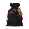 Black Labrador Print Christmas Drawstring Gift Bags Reusable Gift Bags Burlap Drawstring Bags Xmas Gift Bag For Wedding Christmas New Year'S Day Present Storage Bag view 2