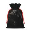 Black Labrador Print Christmas Drawstring Gift Bags Reusable Gift Bags Burlap Drawstring Bags Xmas Gift Bag For Wedding Christmas New Year'S Day Present Storage Bag view 3
