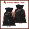 Black Labrador Print Christmas Drawstring Gift Bags Reusable Gift Bags Burlap Drawstring Bags Xmas Gift Bag For Wedding Christmas New Year'S Day Present Storage Bag view 4