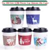 120pcs Christmas Coffee Cup Hot Chocolate Cup Sleeves, Fits 12 oz to 20 oz, with 5 Different Custom Xmas Designs for Christmas Hot Chocolate, Coffee, Cocoa, Tea or Cold Beverage view 2