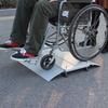Handicap Ramps Aluminum Bridging Ramp Non-Slip Wheelchair Ramp Height Adjustable Threshold Ramp Portable Scooter Ramp for Home Kerb Ramps Sturdy view 3