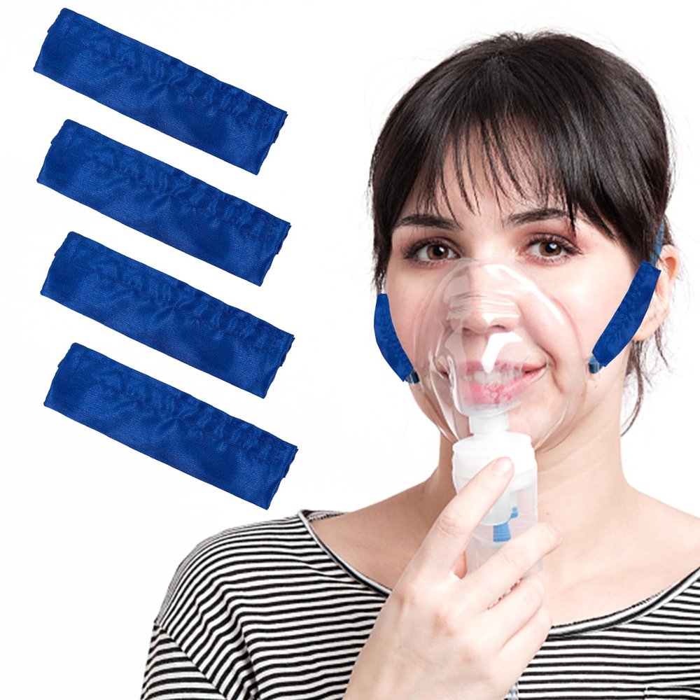 4 Pack CPAP Strap Covers, CPAP Headgear Strap Covers, Universal Satin CPAP Face Cushion Strap Pads Compatible with Full CPAP Mask, Reusable CPAP Mask Cushions for Reduce Red Marks, CPAP Supplies