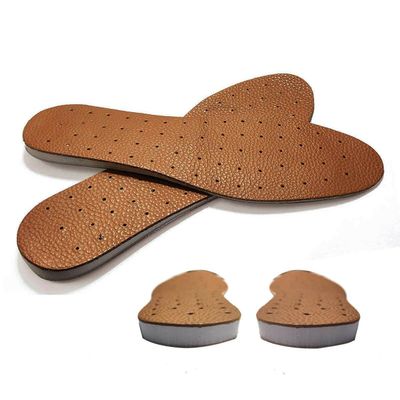 Leather Insole Invisible Increase Insoles 1cm 1.5cm 2cm Height for Casual Sneaker Sport Shoes Men Women (Brown, 8#/10''-1cm Height)