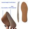 Leather Insole Invisible Increase Insoles 1cm 1.5cm 2cm Height for Casual Sneaker Sport Shoes Men Women (Brown, 8#/10''-1cm Height) view 2