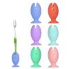 Abeillo 6 Pcs Toothbrush Covers Caps Silicone Fish Toothbrush Holder, Cute Standing Tooth Brush Cover, Toothbrush Head Travel Protector Cap for Household Travel, Camping, Bathroom, School, Business view 1