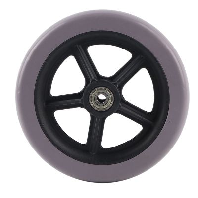 1Pc 6 Inch Gray Rubber Wheelchair Replacement Wheels Wheelchair Front Wheels, Anti Slip and Durable Rollator Walker, Universal Old People Wheelchair Replacement Wheel Accessories