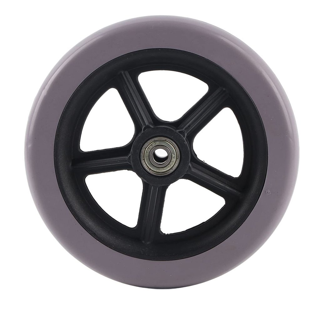 1Pc 6 Inch Gray Rubber Wheelchair Replacement Wheels Wheelchair Front Wheels, Anti Slip and Durable Rollator Walker, Universal Old People Wheelchair Replacement Wheel Accessories