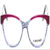 Calabria Claire 6215 Cat Eye Reading Glasses +1.00 Burgundy Red Blue Crystal Fade Women view 2