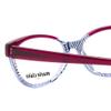 Calabria Claire 6215 Cat Eye Reading Glasses +1.00 Burgundy Red Blue Crystal Fade Women view 4