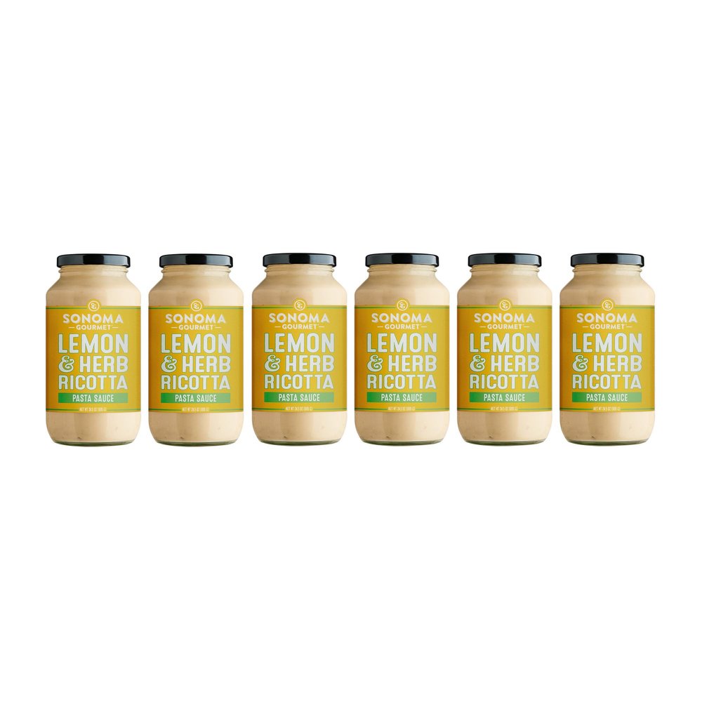 Lemon Herb Ricotta Pasta Sauce | No-Sugar Added | Fresh Ingredients | 25 Ounce Jars (Pack of 6)