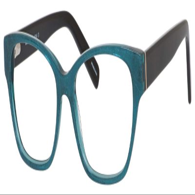 Calabria Claire 6224 Cat-Eye Reading Glasses +3.75 Black Teal Blue Men Women