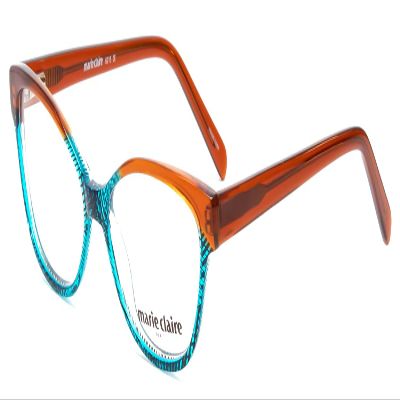 Calabria Claire 6215 Cat Eye Reading Glasses +7.00 Brown Turquoise Blue Crystal