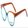 Calabria Claire 6215 Cat Eye Reading Glasses +7.00 Brown Turquoise Blue Crystal view 1