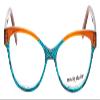 Calabria Claire 6215 Cat Eye Reading Glasses +7.00 Brown Turquoise Blue Crystal view 2