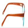 Calabria Claire 6215 Cat Eye Reading Glasses +7.00 Brown Turquoise Blue Crystal view 3