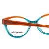 Calabria Claire 6215 Cat Eye Reading Glasses +7.00 Brown Turquoise Blue Crystal view 4