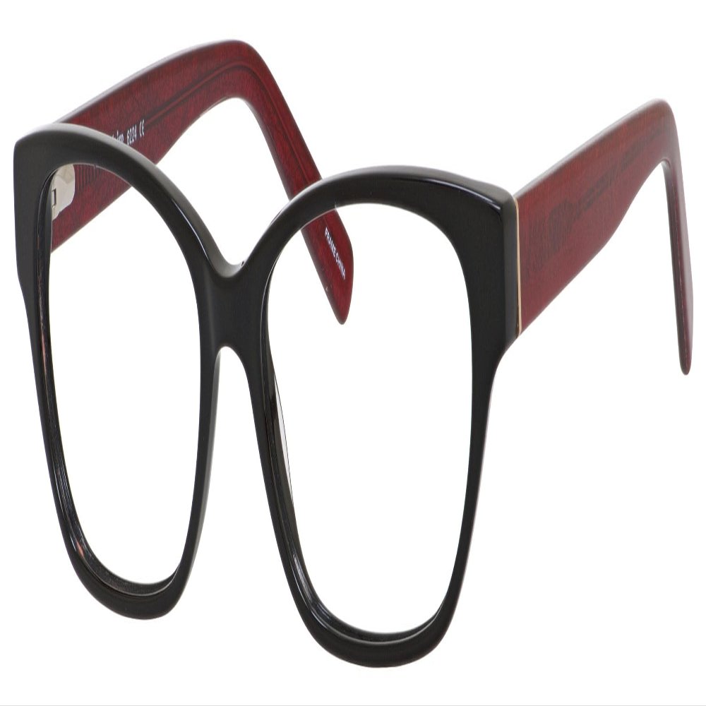Calabria Claire 6224 Cat Eye Reading Glasses +3.00 Black Red Men Women
