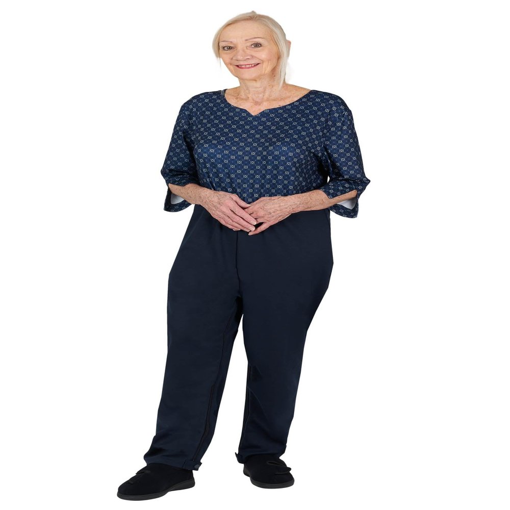 Ovidis Daytime Dementia Clothing - Alzheimers Anti-Strip Jumpsuit - Onesie for Elderly Women - Bella Midnight XL