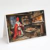 Caroline's Treasures DAC3317GCA7P Cookies with Santa Claus Sinterklaas Greeting Cards Pack of 8 Blank Cards with Envelopes Whimsical A7 Size 5x7 Blank Note Cards view 1