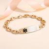 7.5 inch Medical Alert Bracelets for Women Stainless Steel Bean Link Medical id bracelets with Free custom engraving (Gold/TYPE 2 DIABETES) view 2