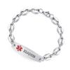 7.5 inch Medical Alert Bracelets for Women Stainless Steel Bean Link Medical id bracelets with Free custom engraving (Silver/ELIQUIS) view 1