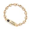 7.5 inch Medical Alert Bracelets for Women Stainless Steel Bean Link Medical id bracelets with Free custom engraving (Gold/TYPE 1 DIABETES) view 1
