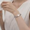 7.5 inch Medical Alert Bracelets for Women Stainless Steel Bean Link Medical id bracelets with Free custom engraving (Silver/TYPE 1 DIABETES) view 3